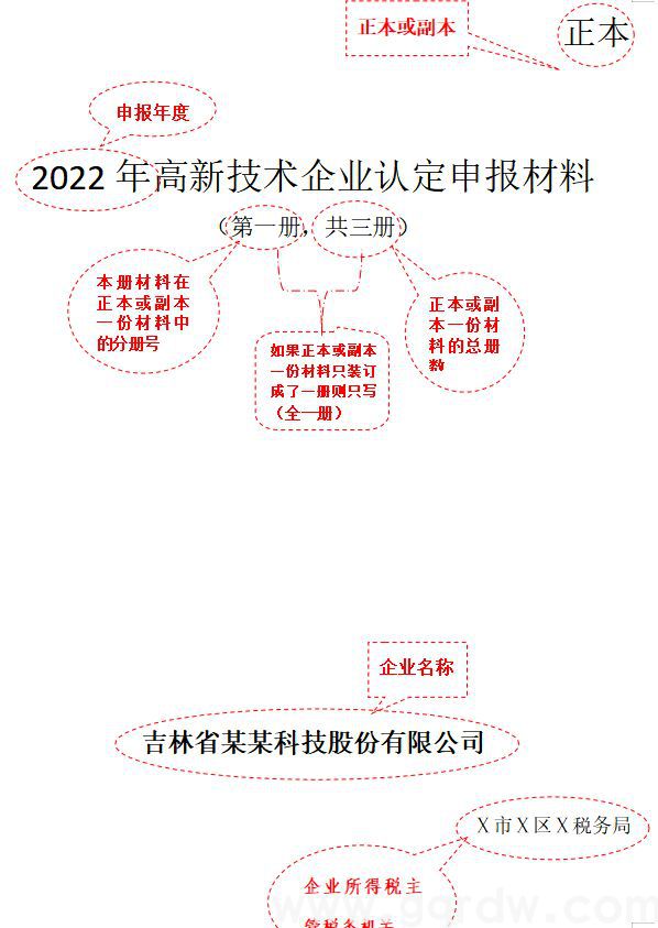 高新技术企业认定纸质申报材料封面样本