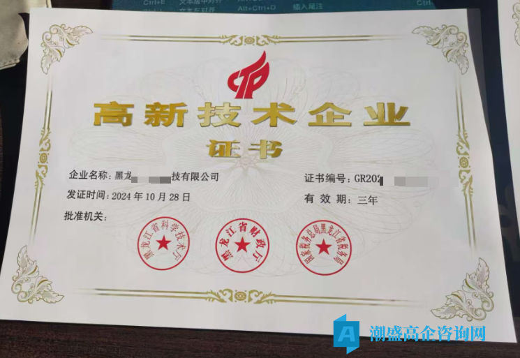 出售24年黑龙江高新技术企业，小规模纳税B，科技公司，可迁出
